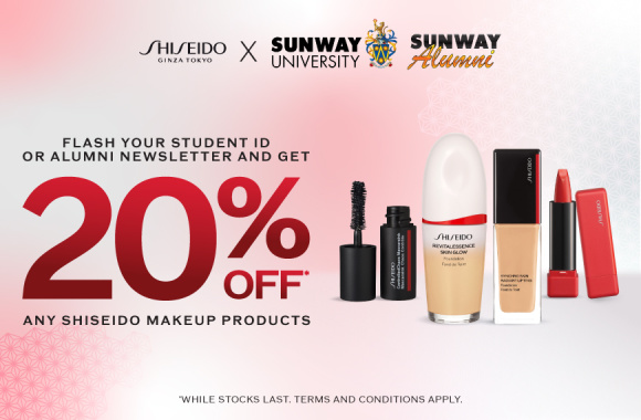 20% off Shiseido Sunway Alumni